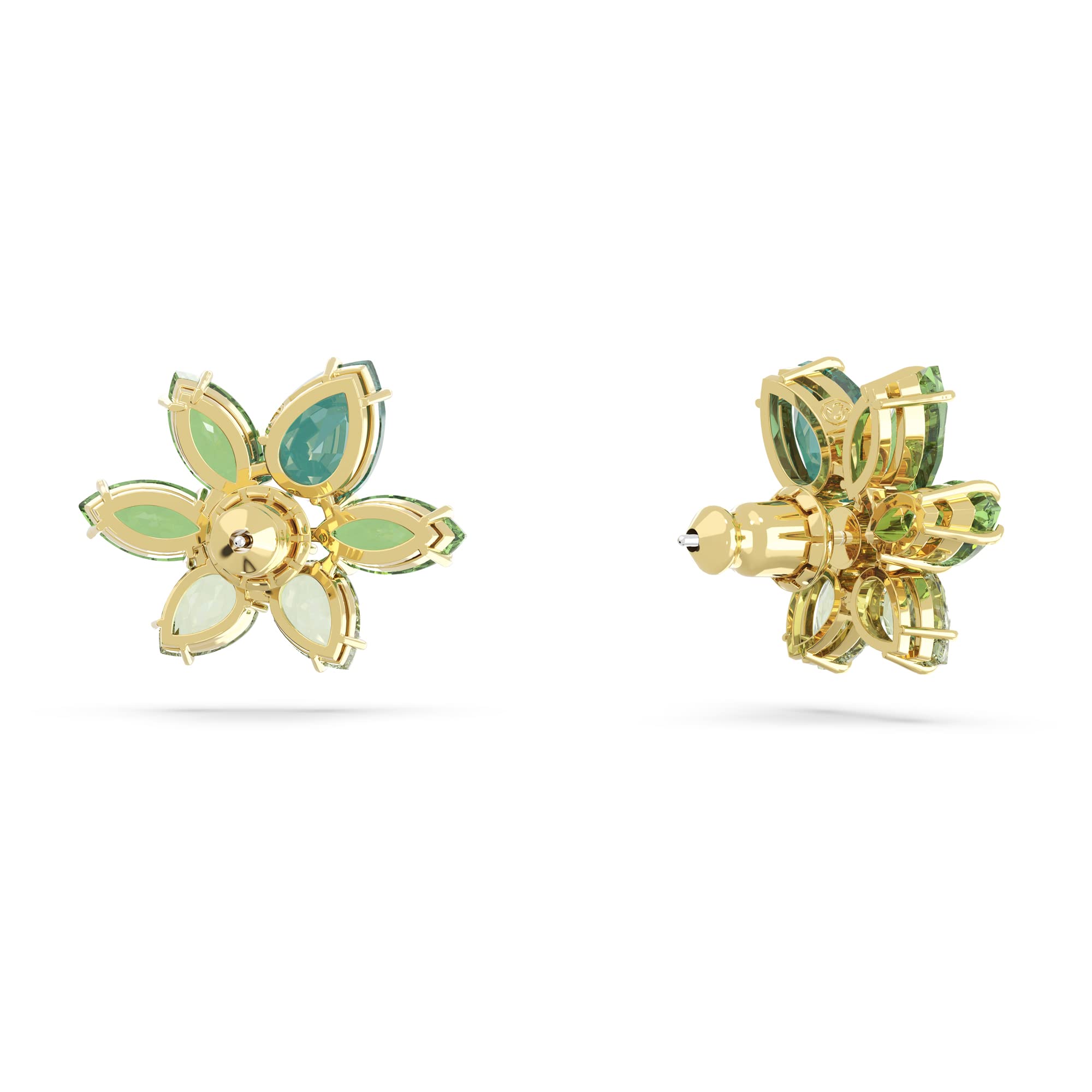 Foto 4 | Pendientes De Cristal Verde Con Forma De Flor Perforada Con Forma De Gema De Swarovski - Venta Internacional.