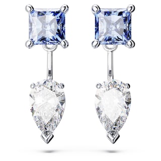 Foto 2 | Chaquetas Con Aretes Swarovski Mesmera Con Acabado En Rodio Azul/transparente - Venta Internacional.