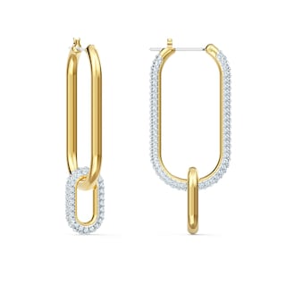 Foto 2 | Pendientes Swarovski Time Tipo Argolla Perforados Con Cadena Extraíble - Venta Internacional.