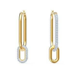 Foto 3 | Pendientes Swarovski Time Tipo Argolla Perforados Con Cadena Extraíble - Venta Internacional.