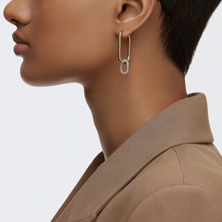 Foto 5 | Pendientes Swarovski Time Tipo Argolla Perforados Con Cadena Extraíble - Venta Internacional.