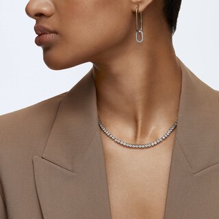 Foto 7 | Pendientes Swarovski Time Tipo Argolla Perforados Con Cadena Extraíble - Venta Internacional.