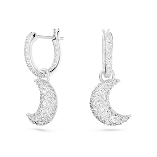 Foto 1 | Pendientes Swarovski Sublima Drop Con Forma De Luna Creciente En Rodio - Venta Internacional.