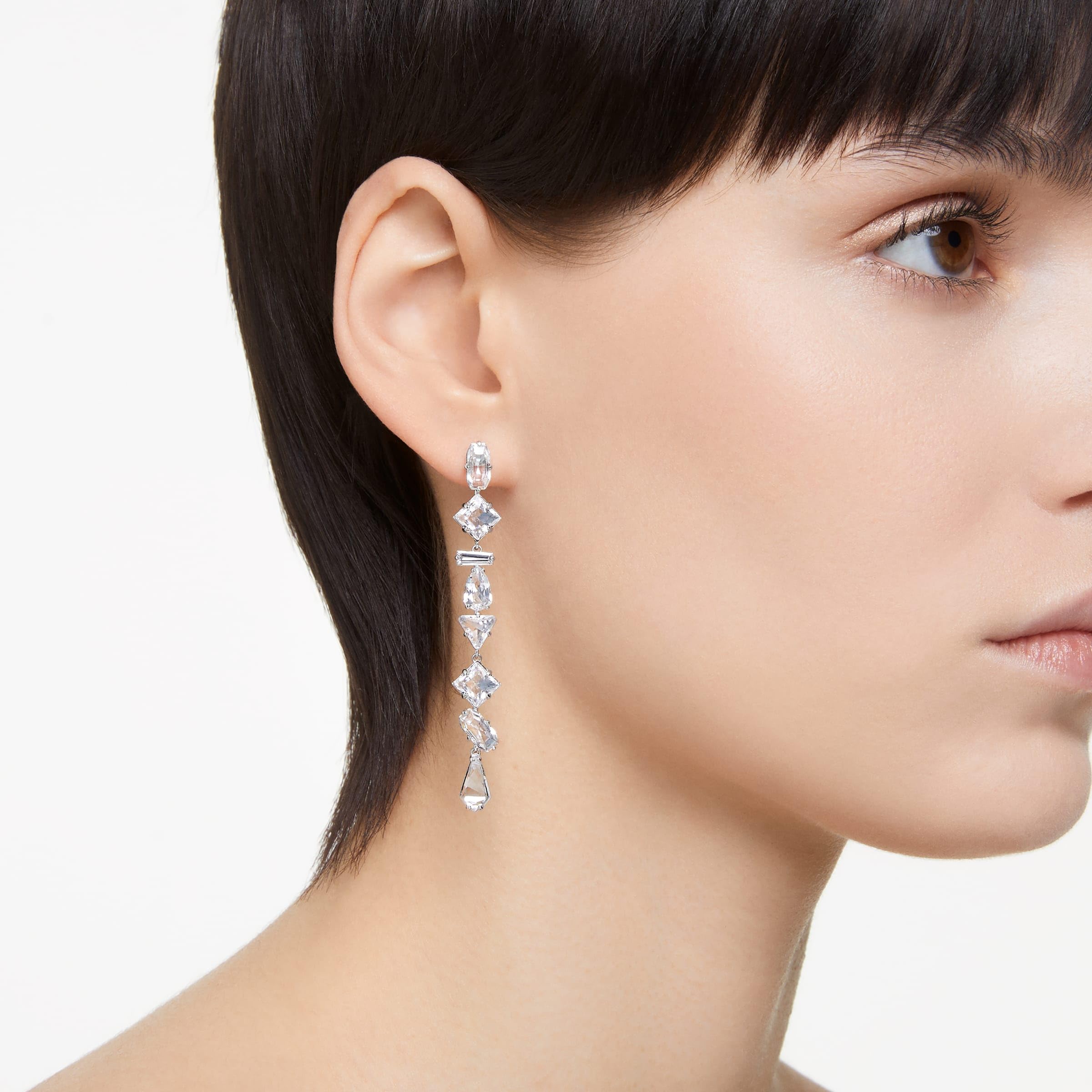 Foto 6 pulgar | Pendientes Swarovski Mesmera Drop Clear Cristals Rodio - Venta Internacional.