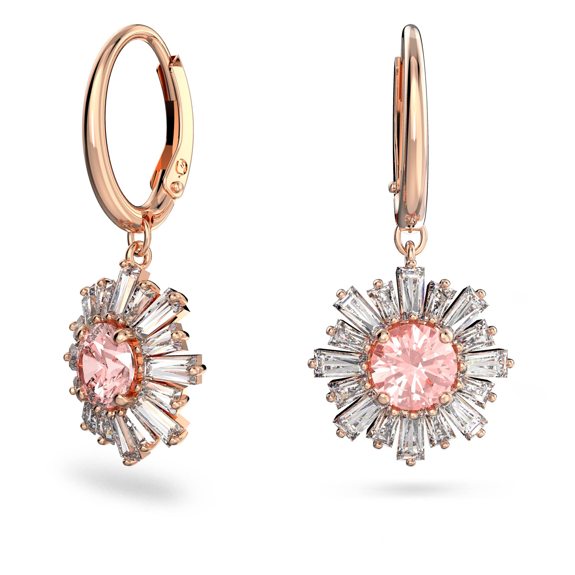 Foto 2 pulgar | Pendientes Swarovski Sunshine Drop Hoop Con Cristal Rosa - Venta Internacional.