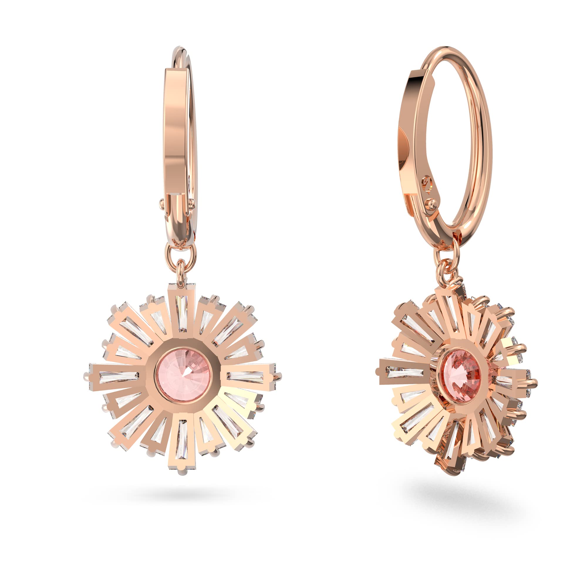 Foto 3 pulgar | Pendientes Swarovski Sunshine Drop Hoop Con Cristal Rosa - Venta Internacional.