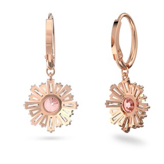 Foto 2 | Pendientes Swarovski Sunshine Drop Hoop Con Cristal Rosa - Venta Internacional.