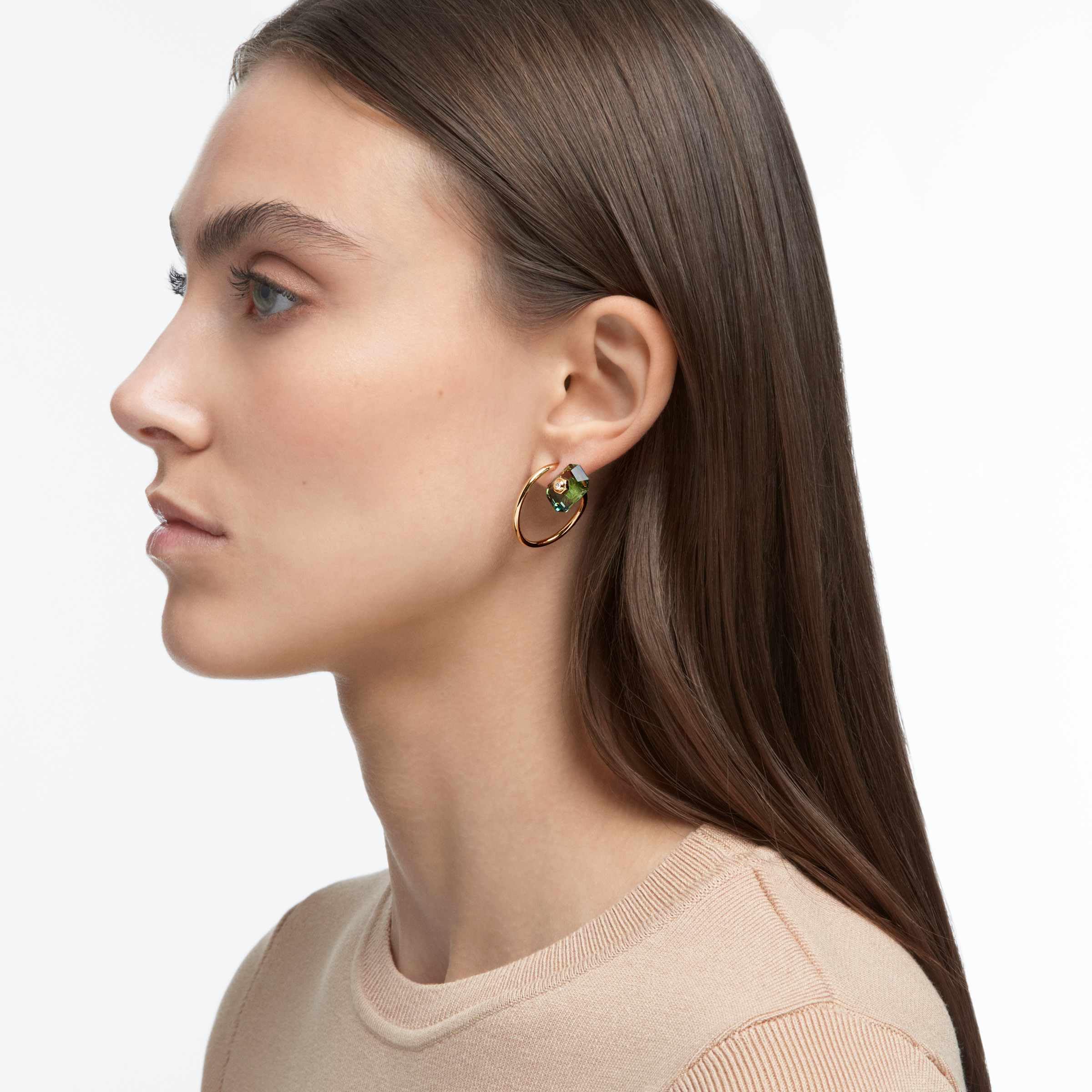 Foto 4 | Pendientes Swarovski Studiosa Bañados En Oro Verde - Venta Internacional.