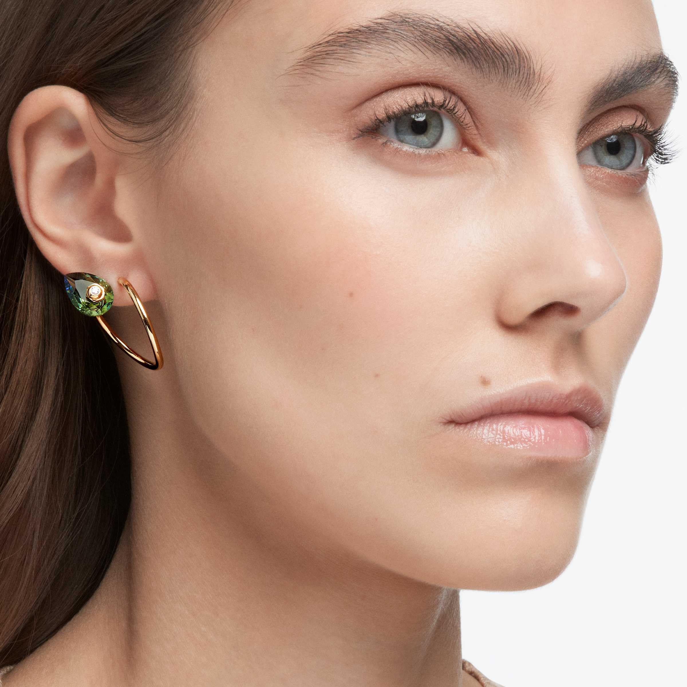 Foto 5 | Pendientes Swarovski Studiosa Bañados En Oro Verde - Venta Internacional.