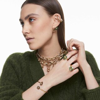 Foto 7 | Pendientes Swarovski Studiosa Bañados En Oro Verde - Venta Internacional.