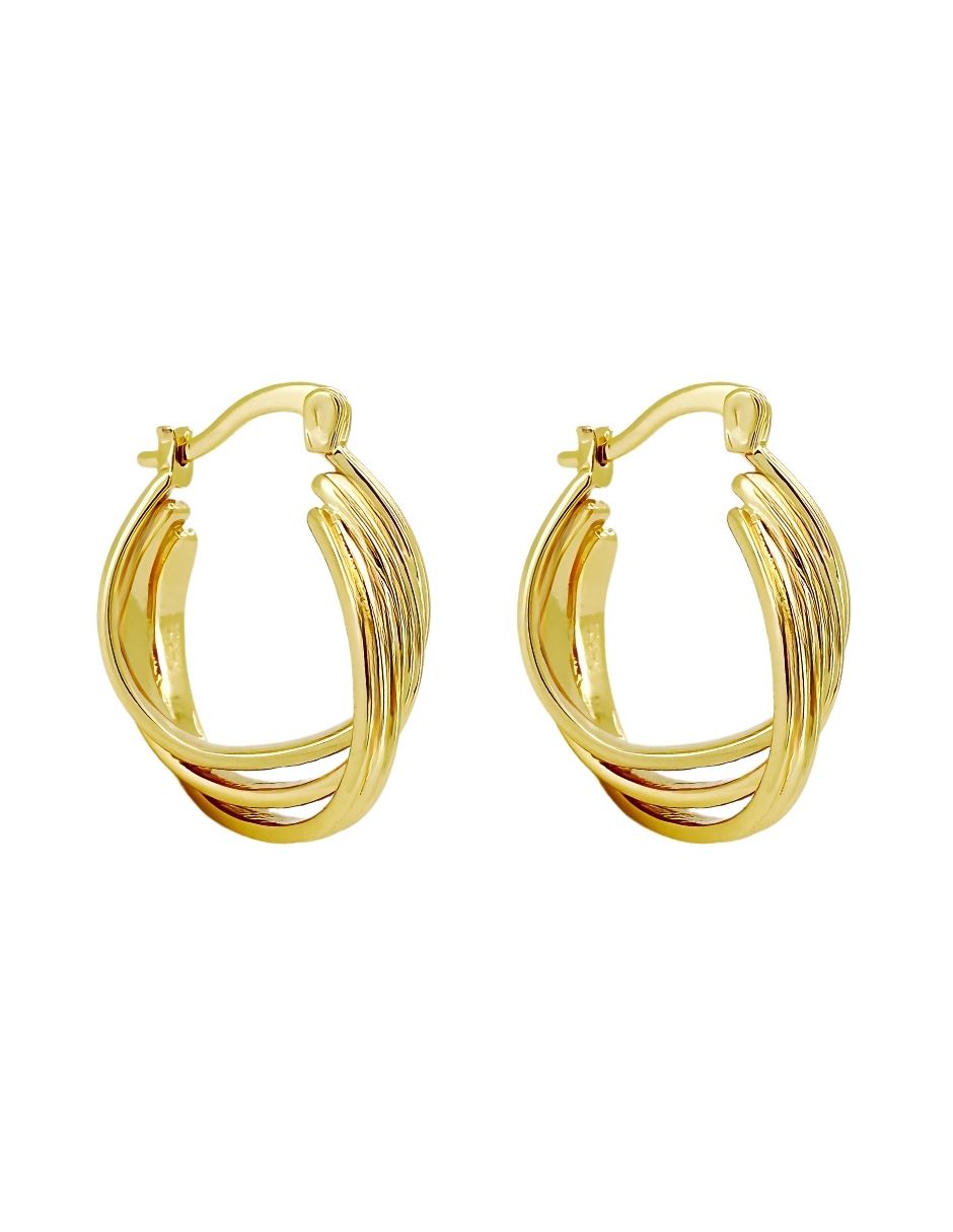 Foto 5 pulgar | Arracadas Zvezda Multiaros Chapa de Oro 18k