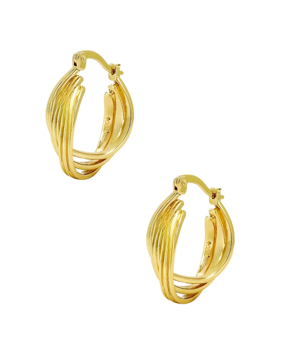 Foto 5 | Arracadas Zvezda Multiaros Chapa de Oro 18k