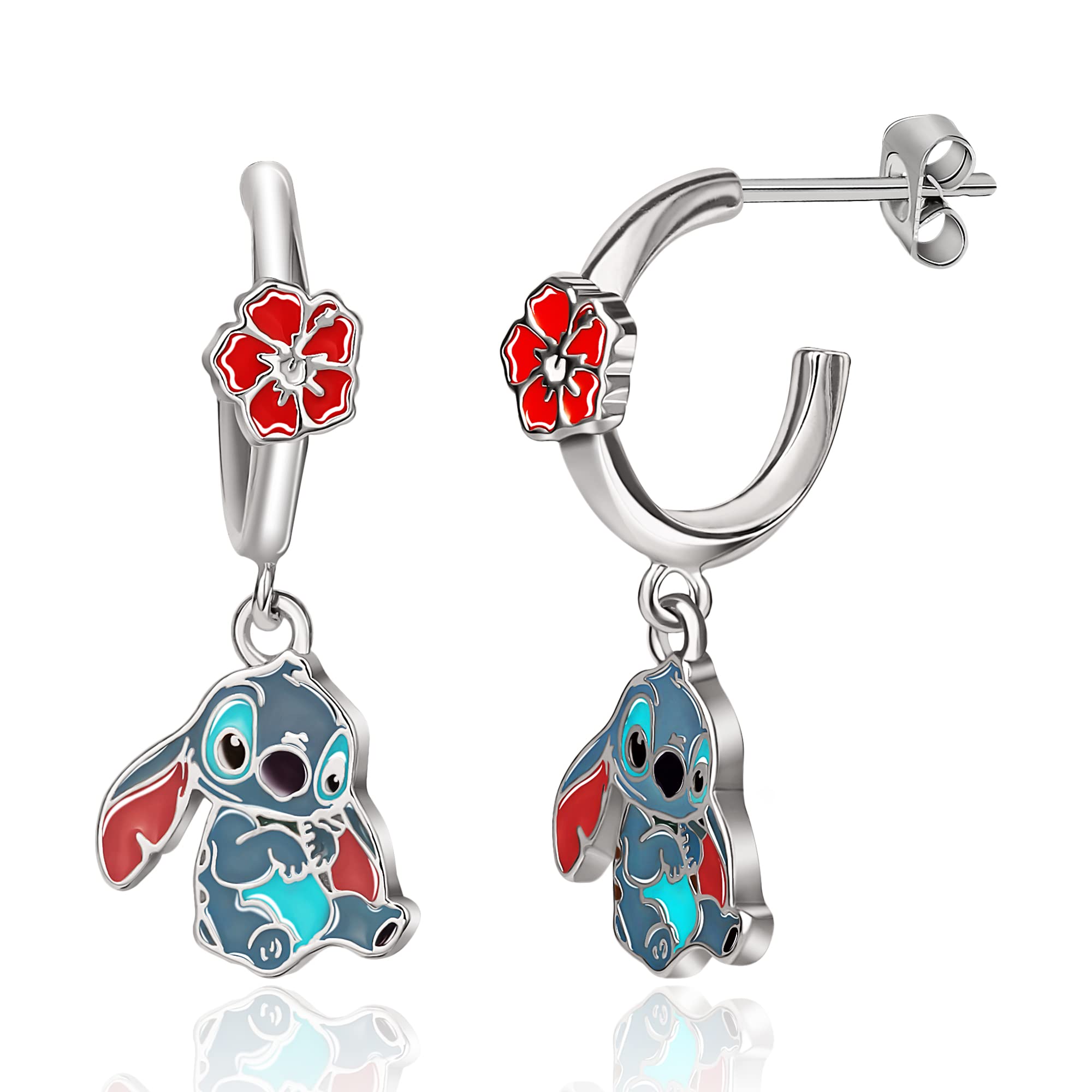 Foto 2 pulgar | Aretes Disney Lilo & Stitch con Flor Hibisco - Venta Internacional
