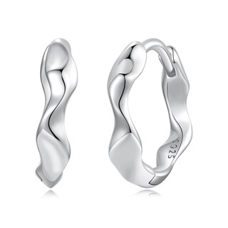 Foto 1 | Aretes Chulada, Arracadas Onduladas De Plata .925 Con Chapa De Platino