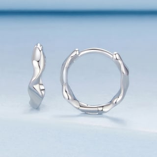Foto 4 | Aretes Chulada, Arracadas Onduladas De Plata .925 Con Chapa De Platino