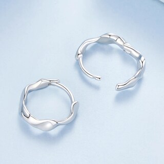 Foto 5 | Aretes Chulada, Arracadas Onduladas De Plata .925 Con Chapa De Platino