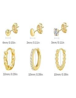 Foto 3 | 12 Aretes De Laminado Oro 14k + Termo De Agua Güish