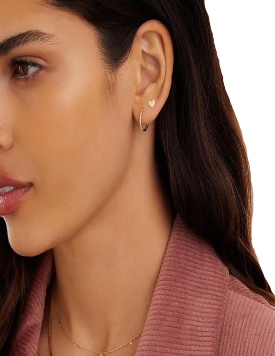Foto 5 pulgar | 12 Aretes De Laminado Oro 14k + Termo De Agua Güish