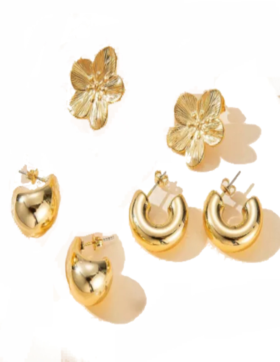 Foto 4 pulgar | 6 Pares De Aretes De Acero Inoxidable + Termo De Agua Güish