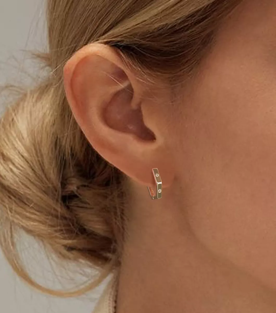 Foto 5 | Aretes de Oro 14 k Huggies 6 Pares