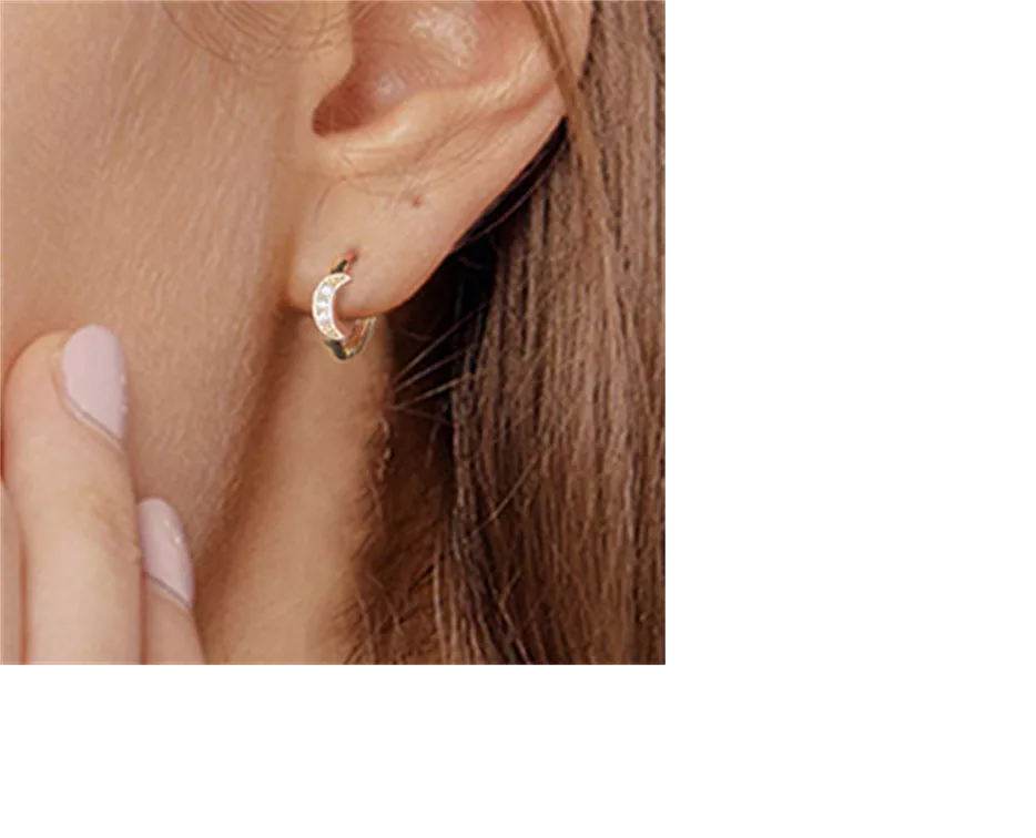 Foto 6 | Aretes de Oro 14 k Huggies 6 Pares