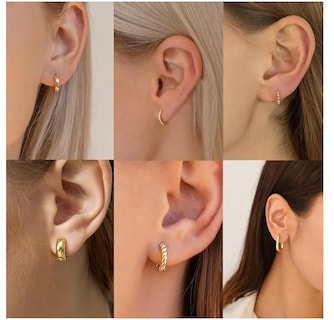 Foto 3 | 6 Pares Aretes Para Mujer Oro 14k Set Arracadas Xtellar Moda