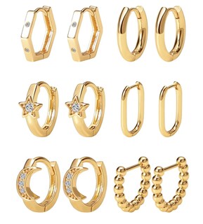 Foto 1 | Aretes de Oro Xellar 14 k 6 Piezas