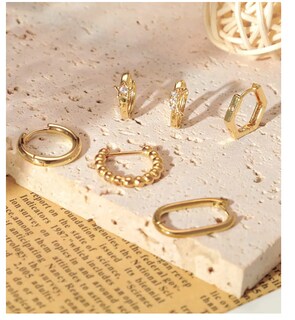 Foto 3 | Aretes de Oro Xellar 14 k 6 Piezas