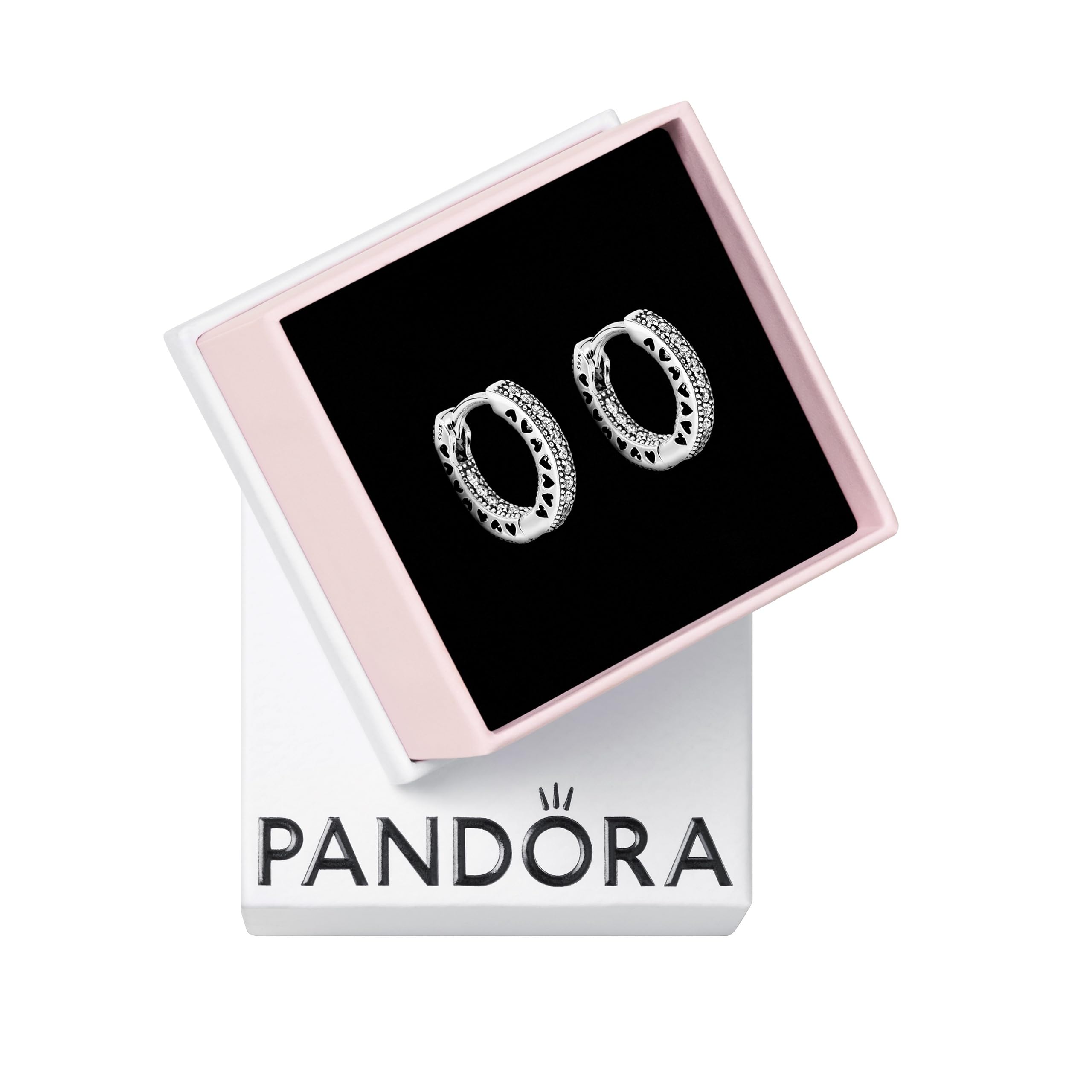 Foto 2 pulgar | Pendientes Pandora Con Forma De Argolla En Forma De Corazón Con Forma De Pavé Para Mujer En Plata De Ley - Vent