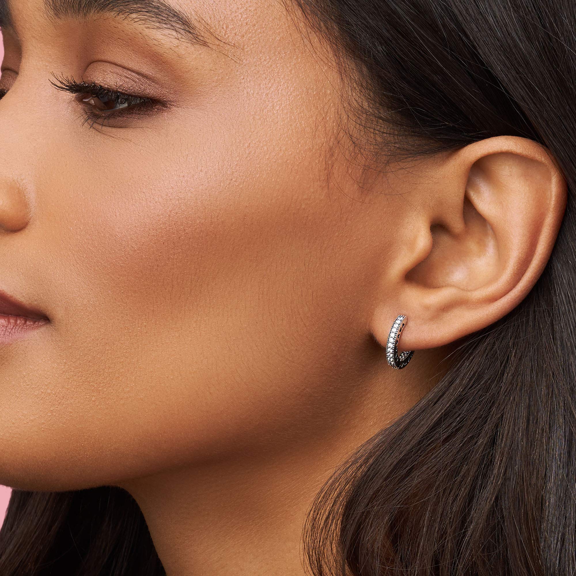 Foto 4 pulgar | Pendientes Pandora Con Forma De Argolla En Forma De Corazón Con Forma De Pavé Para Mujer En Plata De Ley - Vent