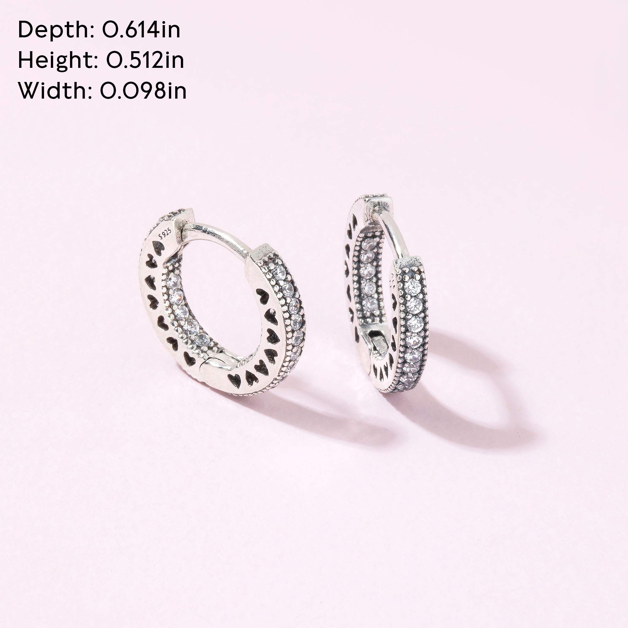 Foto 7 pulgar | Pendientes Pandora Con Forma De Argolla En Forma De Corazón Con Forma De Pavé Para Mujer En Plata De Ley - Vent