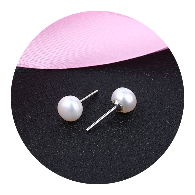 Foto 2 pulgar | Pendientes De Aro De Plata De Ley 925 Con Perlas Naturales De Río - Venta Internacional.