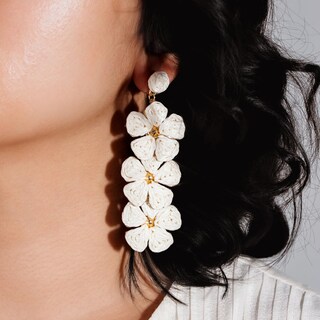 Foto 4 | Aretes de Rafia Fancy Shiny - Venta Internacional