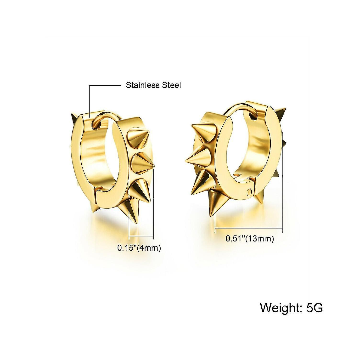 Foto 5 | Set De Pendientes Punk Hip Hop De Acero Inoxidable Para Hombre Y Mujer - Venta Internacional.