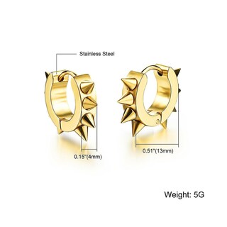 Foto 5 | Set De Pendientes Punk Hip Hop De Acero Inoxidable Para Hombre Y Mujer - Venta Internacional.