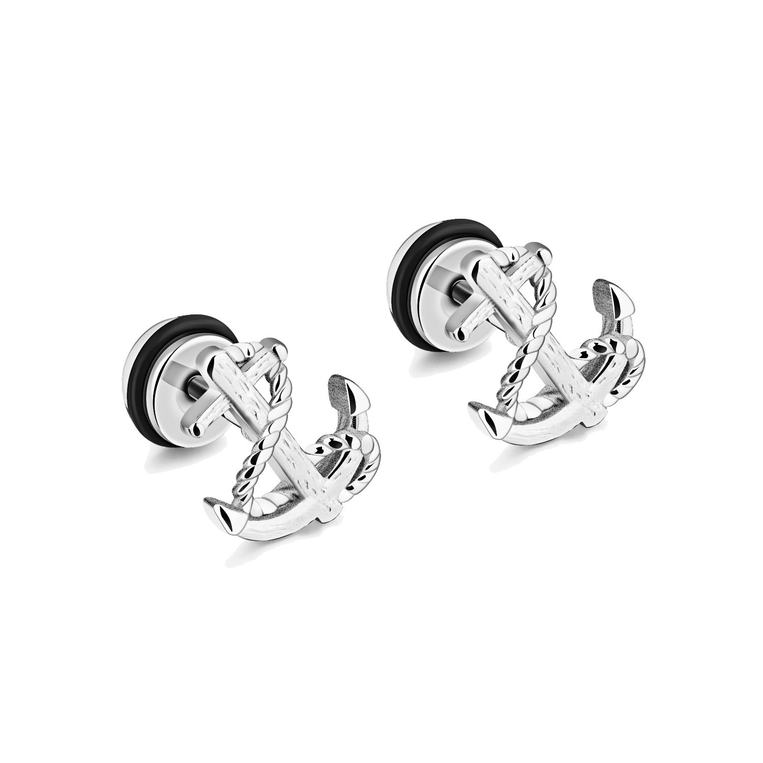 Foto 2 pulgar | Juego De 3 Pares De Pendientes Con Forma De Ancla De Acero Inoxidable Para Hombres/mujeres - Venta Internacional.