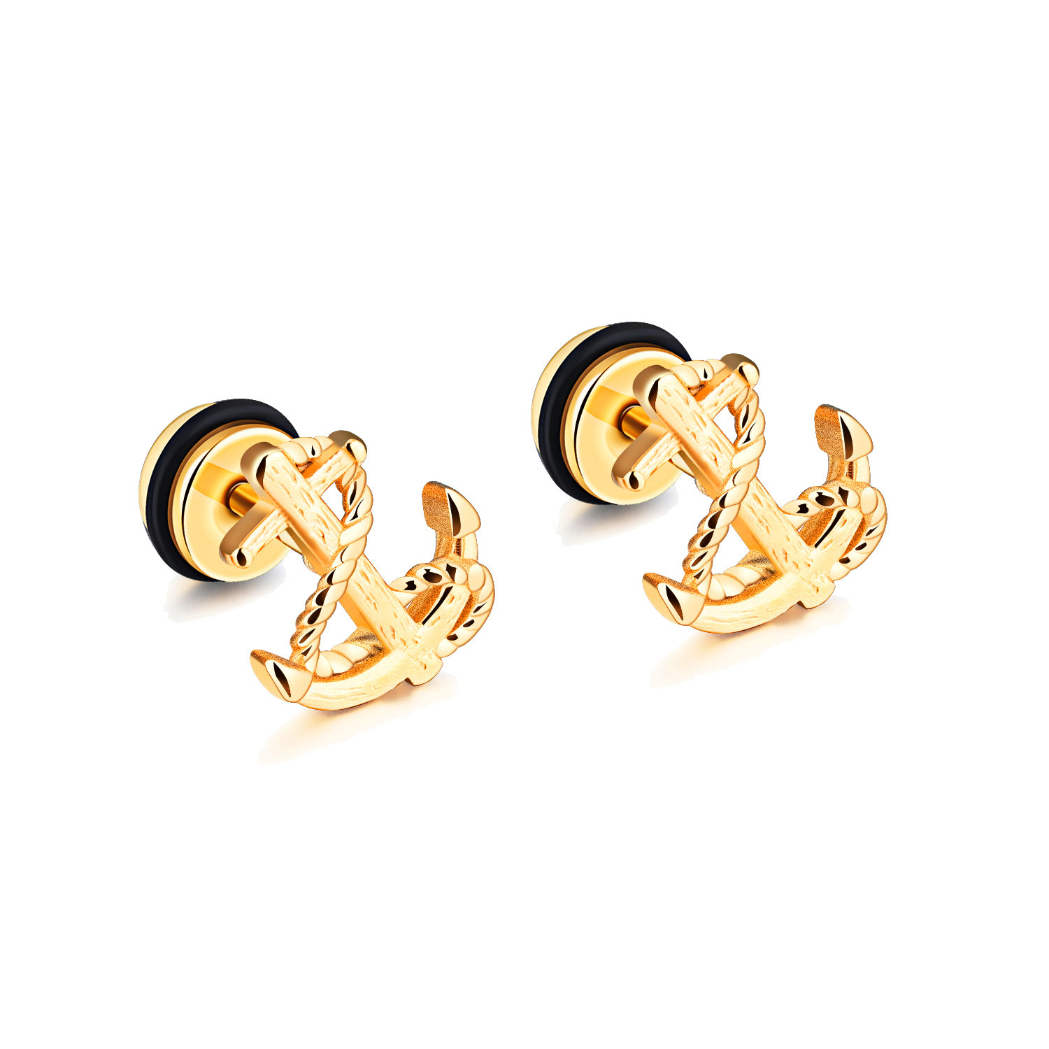 Foto 5 pulgar | Juego De 3 Pares De Pendientes Con Forma De Ancla De Acero Inoxidable Para Hombres/mujeres - Venta Internacional.