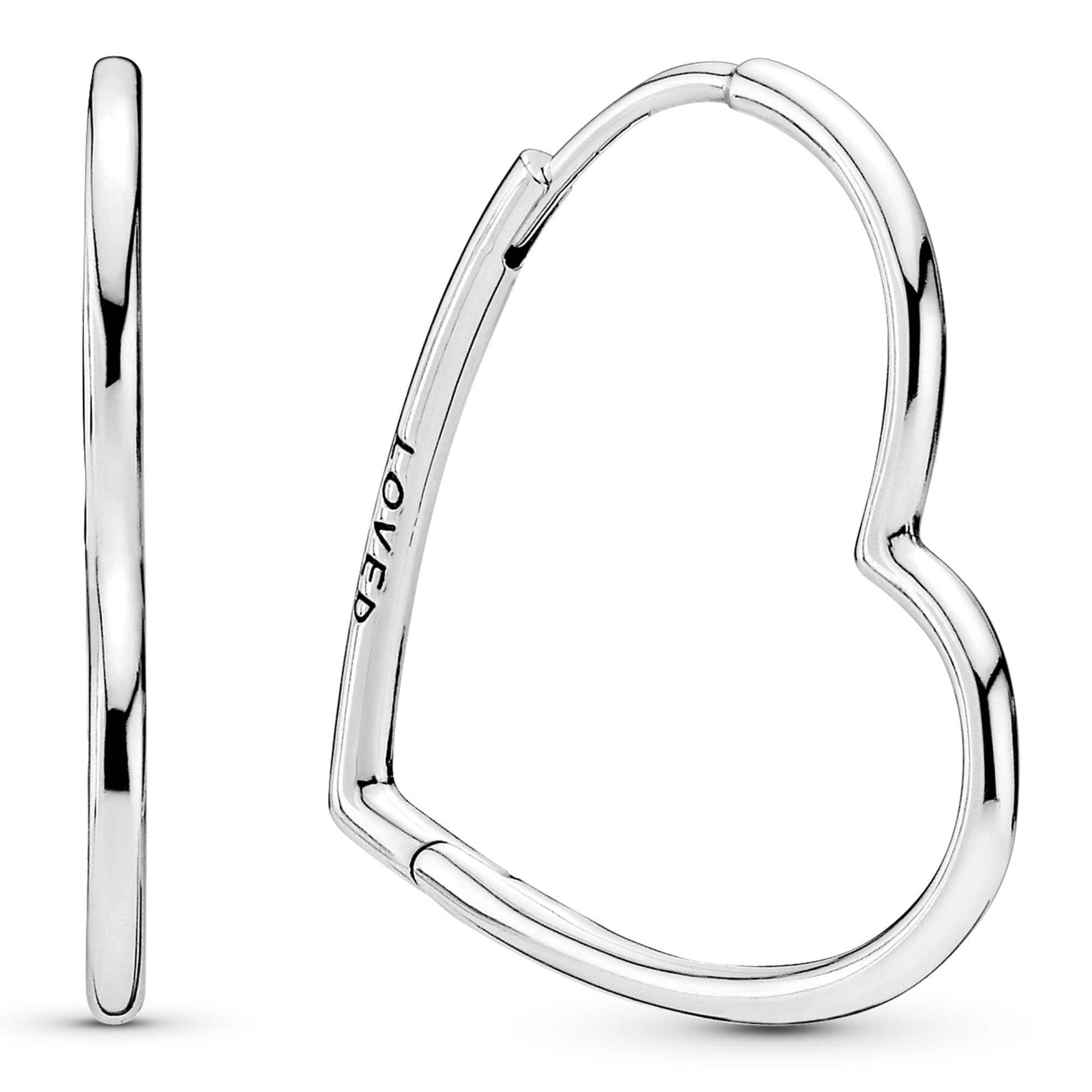 Foto 3 pulgar | Pendientes Pandora De Plata De Ley Con Forma De Corazón Asimétrico - Venta Internacional.