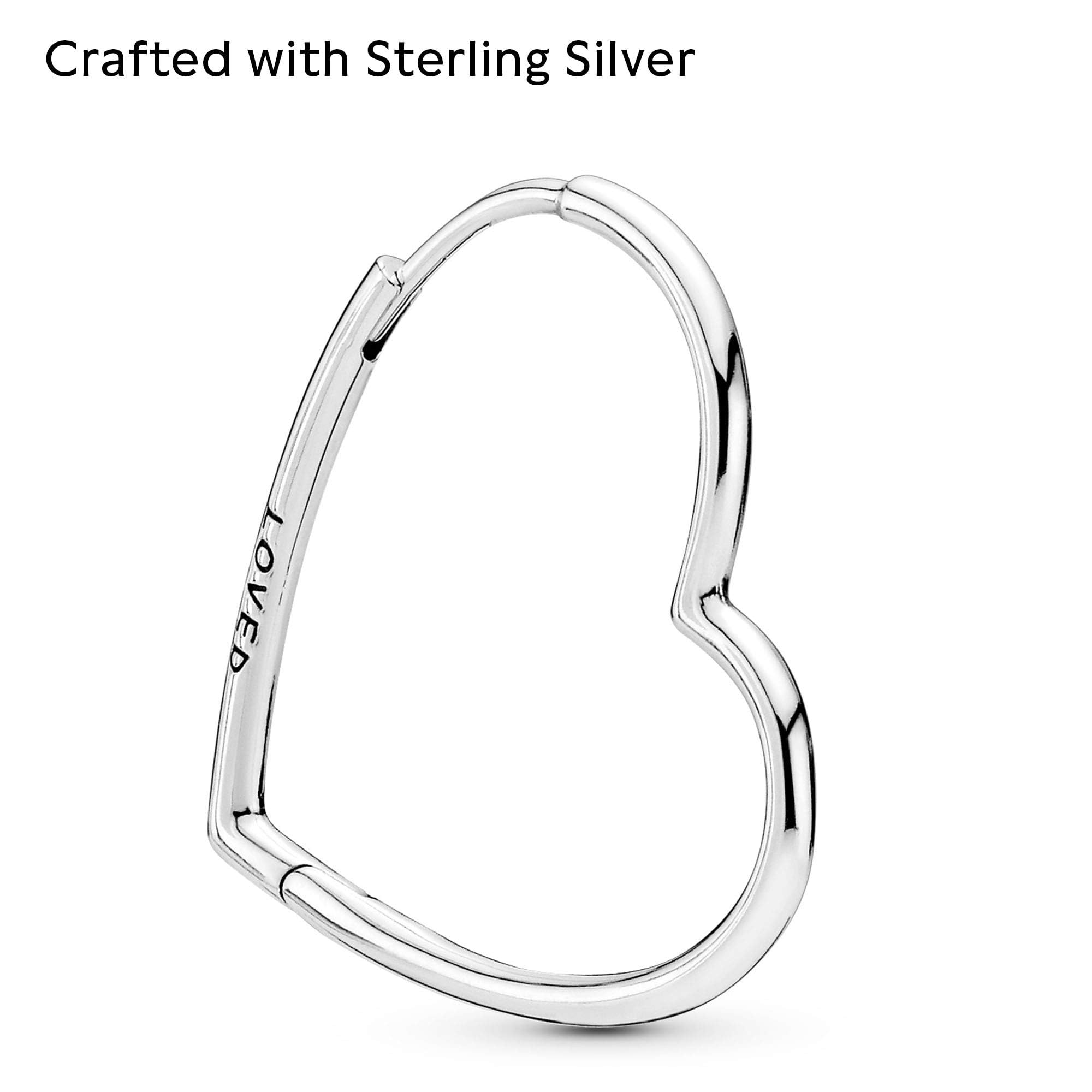 Foto 5 pulgar | Pendientes Pandora De Plata De Ley Con Forma De Corazón Asimétrico - Venta Internacional.