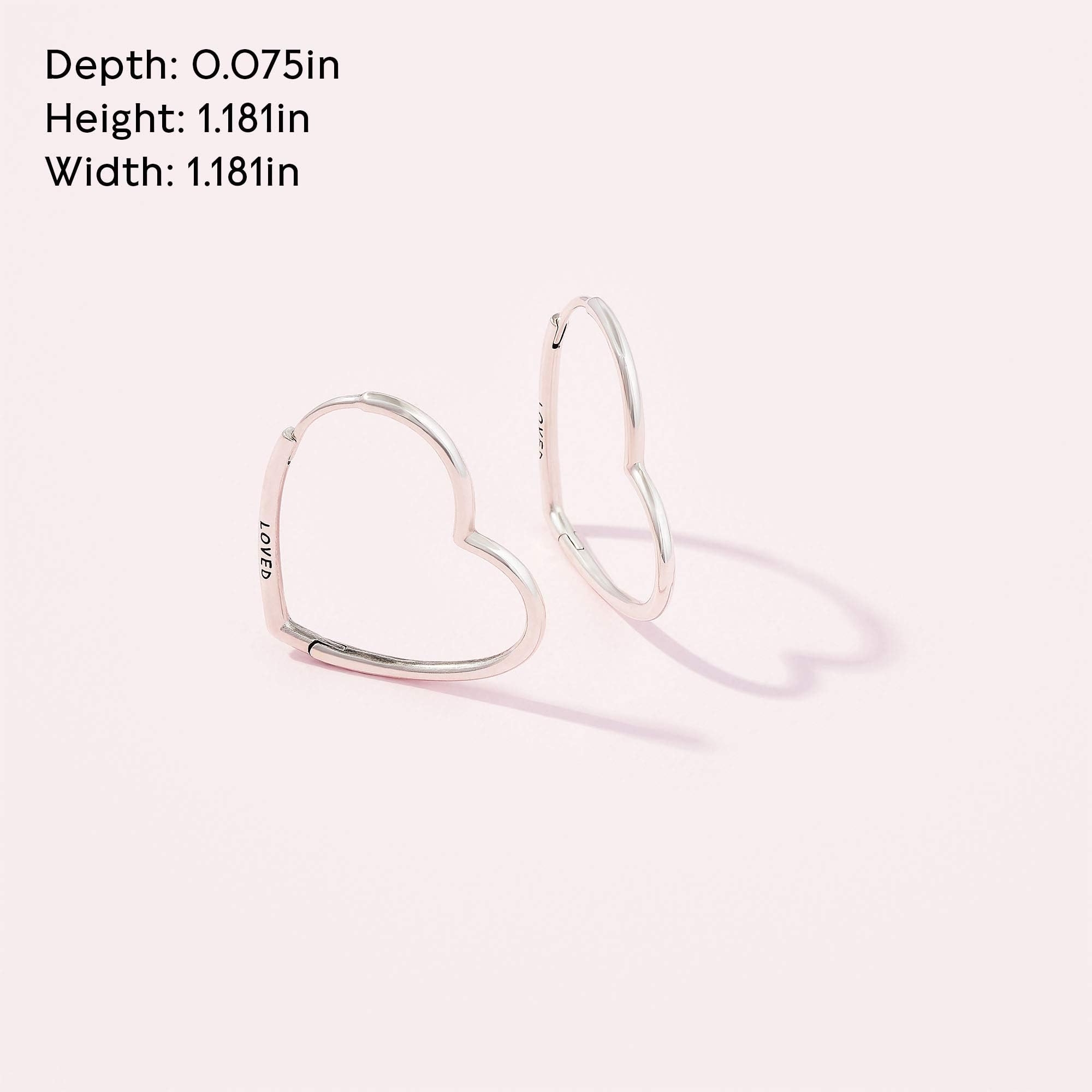 Foto 7 pulgar | Pendientes Pandora De Plata De Ley Con Forma De Corazón Asimétrico - Venta Internacional.