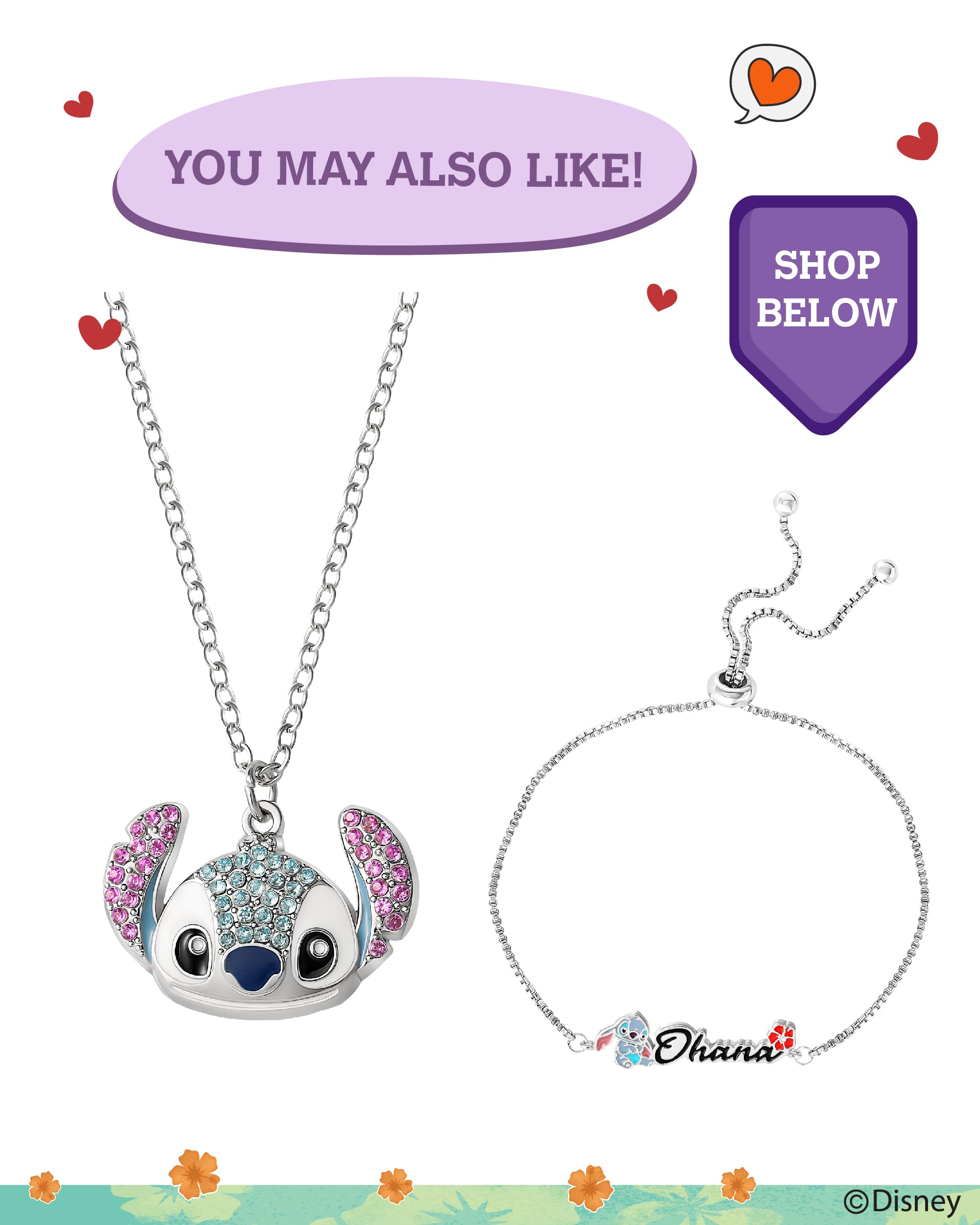 Foto 3 | Pendientes Disney Stitch Hoop Plateados Chapados En Destello Para Mujer - Venta Internacional.