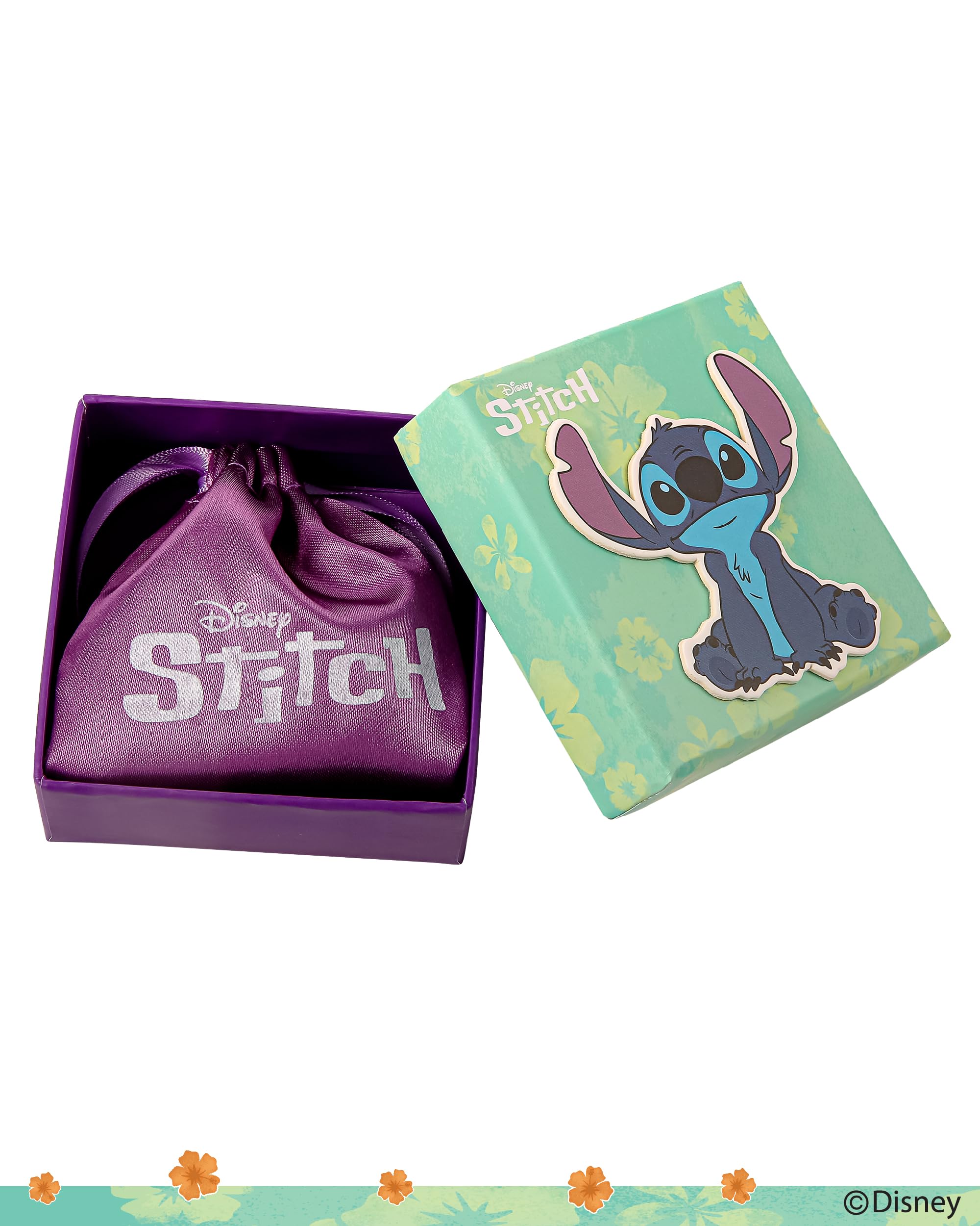 Foto 7 pulgar | Pendientes Disney Stitch Hoop Plateados Chapados En Destello Para Mujer - Venta Internacional.
