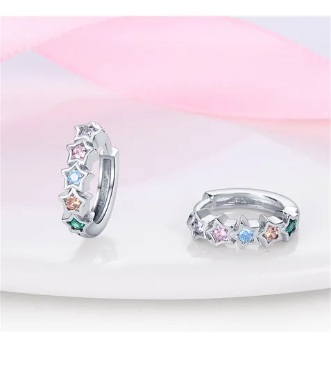 Foto 5 pulgar | Pendientes Xtellar De Aro Aretes 100% De Plata 925