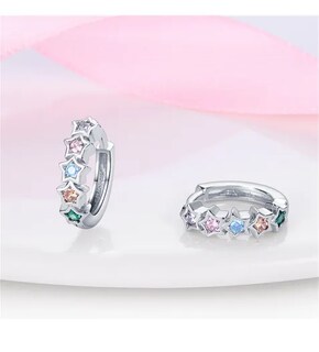 Foto 4 | Pendientes Xtellar De Aro Aretes 100% De Plata 925