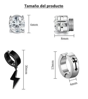Foto 5 | 13 Xtellar Pares Aretes Hombre Falsos Piercing Imán Arracadas Set
