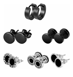 Foto 2 | 12pares Xtellar Aretes Hombre Mujer Pendientes De Acero Inoxidable