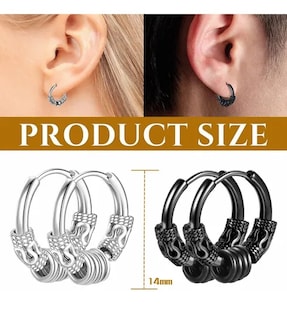 Foto 4 | 12pares Xtellar Aretes Hombre Mujer Pendientes De Acero Inoxidable