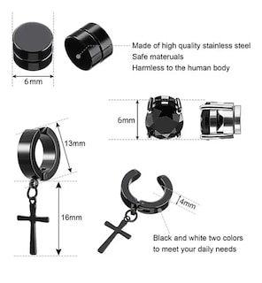 Foto 3 | 12 Xtellar Pares Aretes Hombre Falsos Piercing Imán Arracadas Set