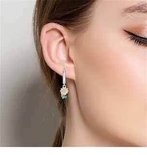 Foto 2 | Pendientes Xtellar De Aro Aretes, 100% Plata S925, Diseño De Giraso