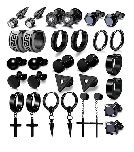 Foto 2 pulgar | 15 Xtellar Pares Aretes Hombre Piercing Pendientes Acero Inoxidable